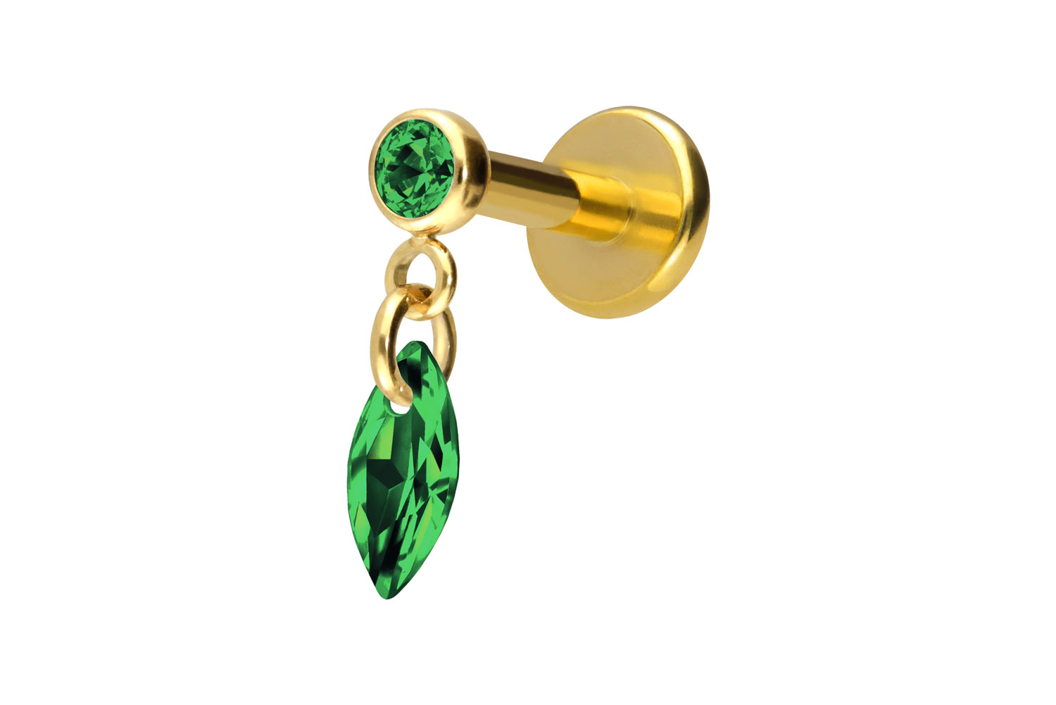 Titan Labret Piercing mit Innengewinde KRISTALLOVAL